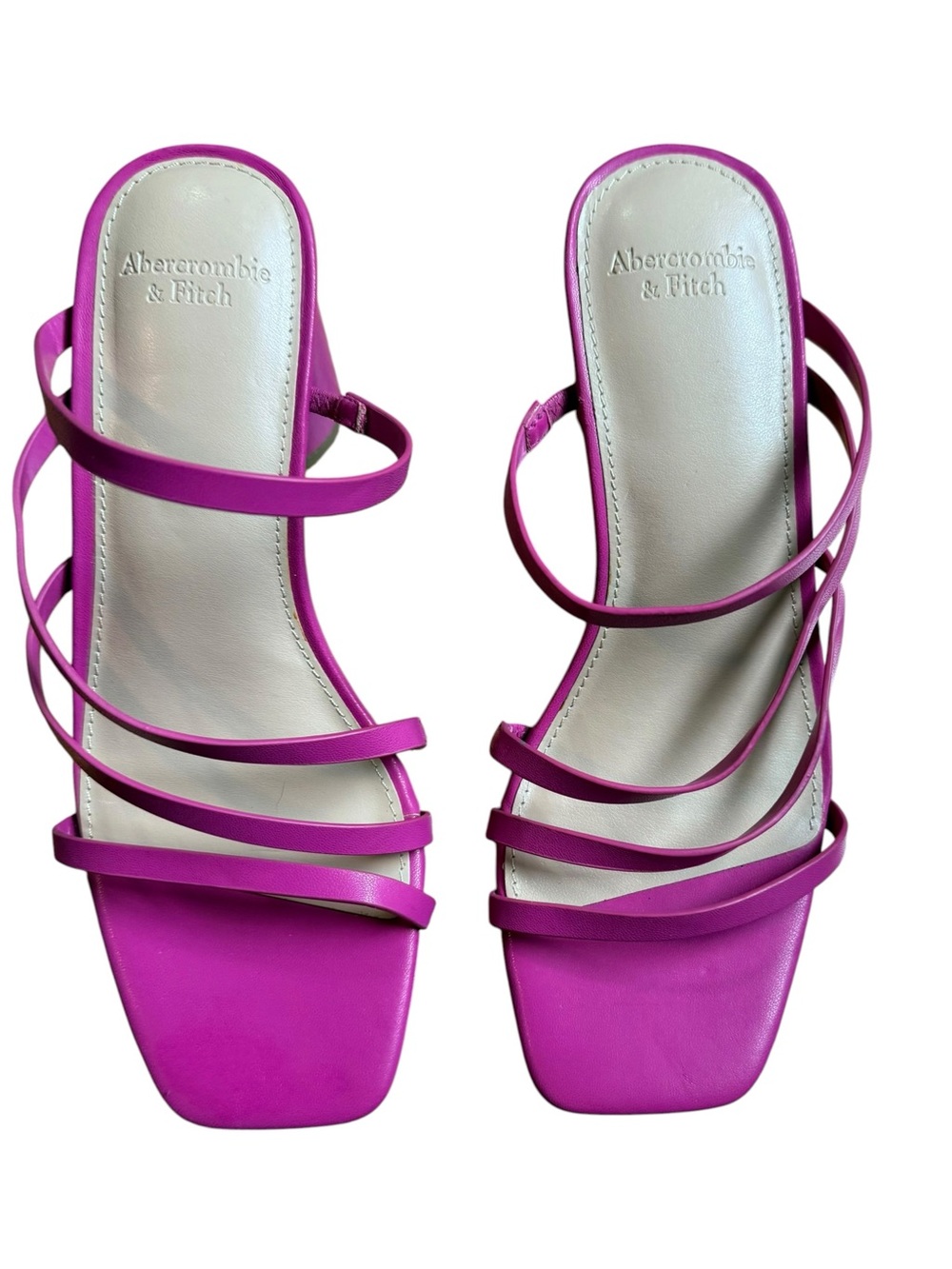 Abercrombie & Fitch Women's Fuchsia Strappy Kitten Heel Sandals